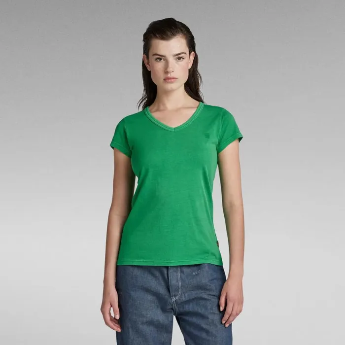 Tops and Tshirts Women GStar RAW Eyben Slim VNeck TShirt Jolly Green Gd