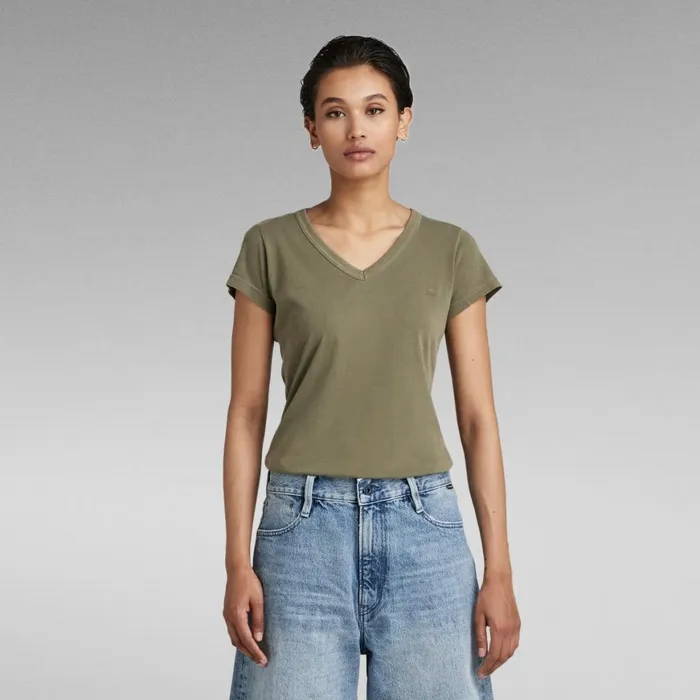 Tops and Tshirts Women GStar RAW Eyben Slim VNeck Top Shamrock