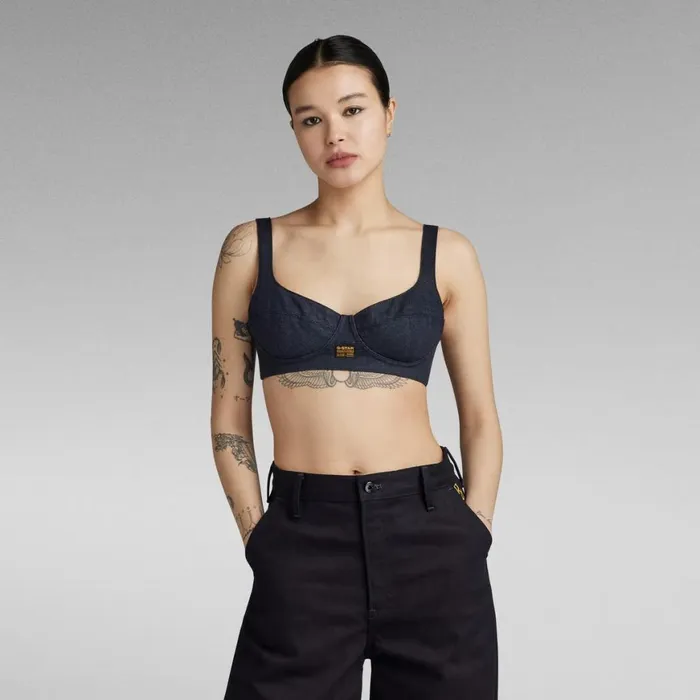 Tops and Tshirts Women GStar RAW GSRR Bralette Top Raw Denim