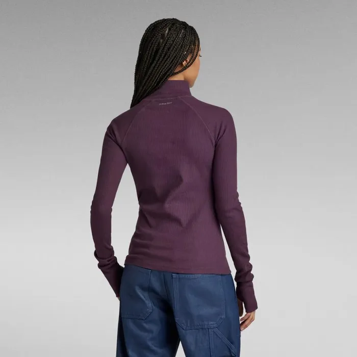 Tops and Tshirts Women GStar RAW Slim Rib Mock Top Light Maze