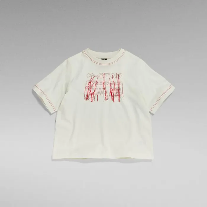 Tops and Tshirts Women GStar RAW Threads Graphic Boxy Top Lightest Sky