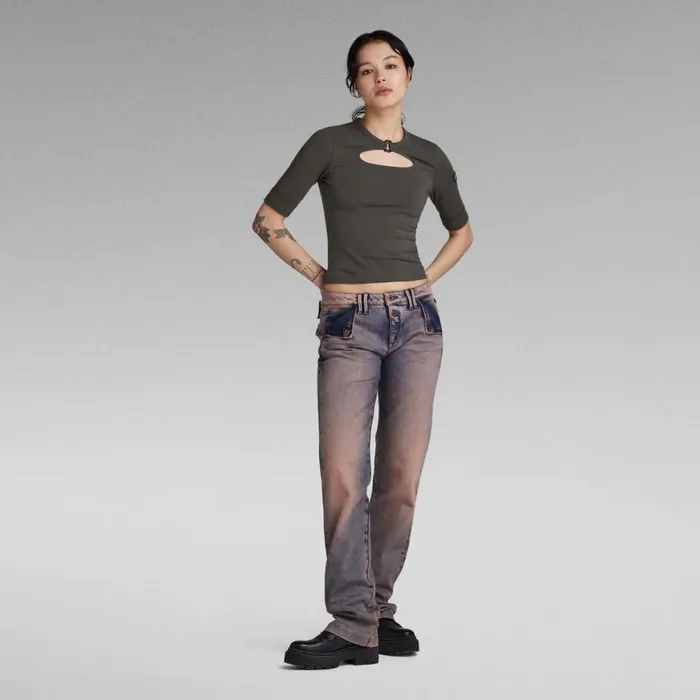 Tops and Tshirts Women GStar RAW Y2K Tee Square Ring Raven
