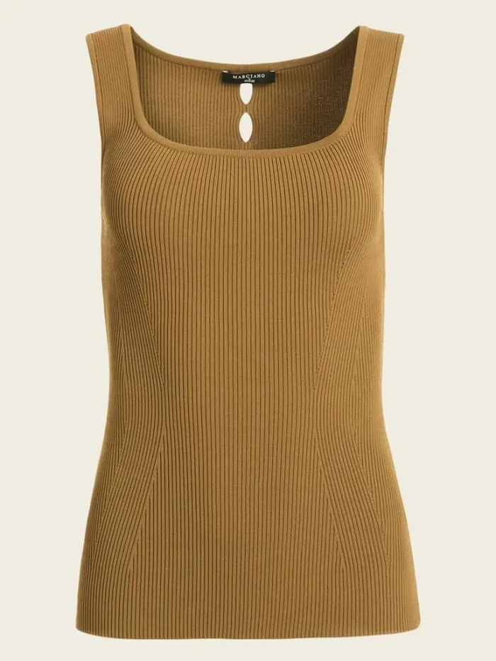 Tops And Sweaters Women Marciano Aretha Ribbed Sleeveless Top English Cake Tops And Sweaters Women Marciano Aretha Ribbed Sleeveless Top English Cake