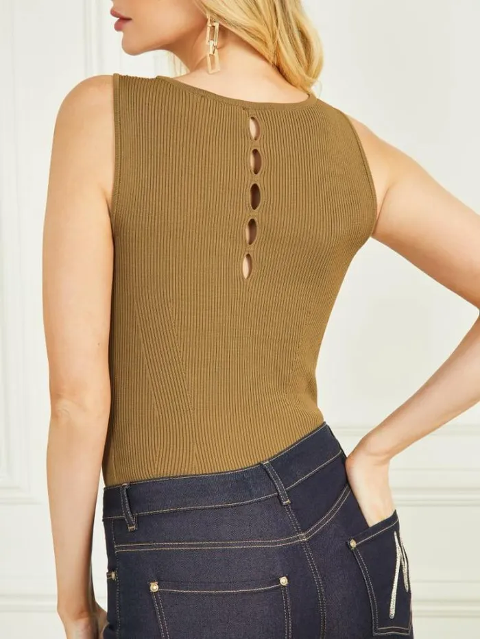 Tops And Sweaters Women Marciano Aretha Ribbed Sleeveless Top English Cake Tops And Sweaters Women Marciano Aretha Ribbed Sleeveless Top English Cake