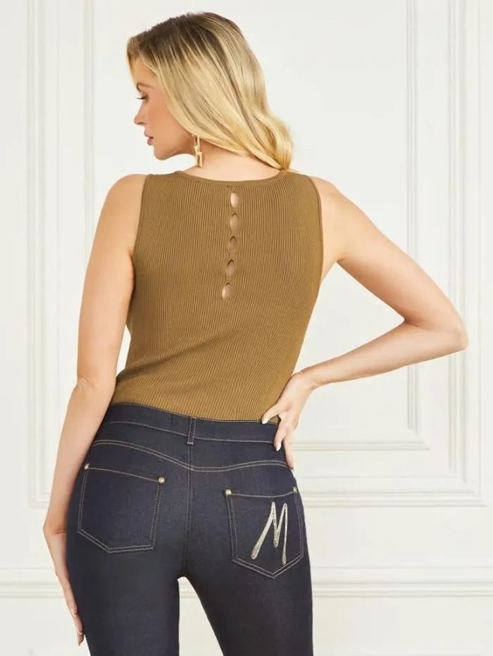 Tops And Sweaters Women Marciano Aretha Ribbed Sleeveless Top English Cake Tops And Sweaters Women Marciano Aretha Ribbed Sleeveless Top English Cake