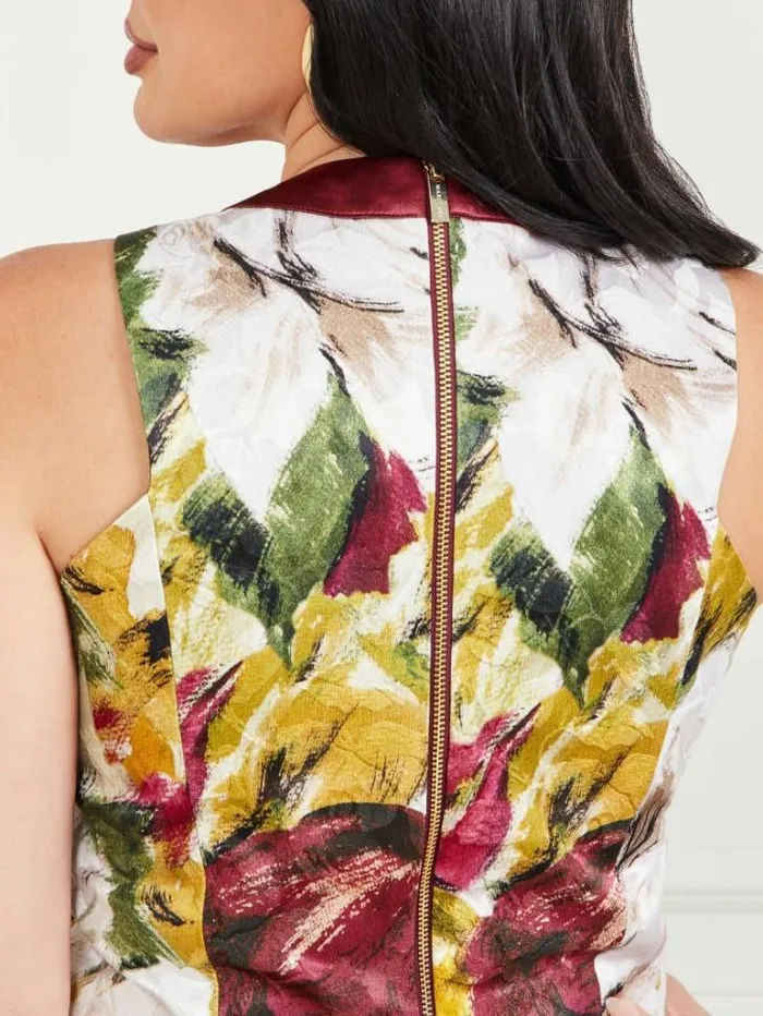 Tops And Sweaters Women Marciano Autumn Garden Brocade Top Autumn Garden Print Tops And Sweaters Women Marciano Autumn Garden Brocade Top Autumn Garden Print