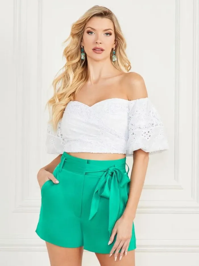 Tops And Sweaters Women Marciano Cassandra Crop Top Blanc Pur
