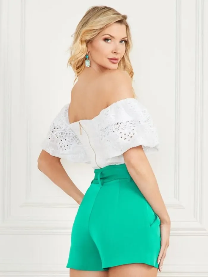 Tops And Sweaters Women Marciano Cassandra Crop Top Blanc Pur Tops And Sweaters Women Marciano Cassandra Crop Top Blanc Pur