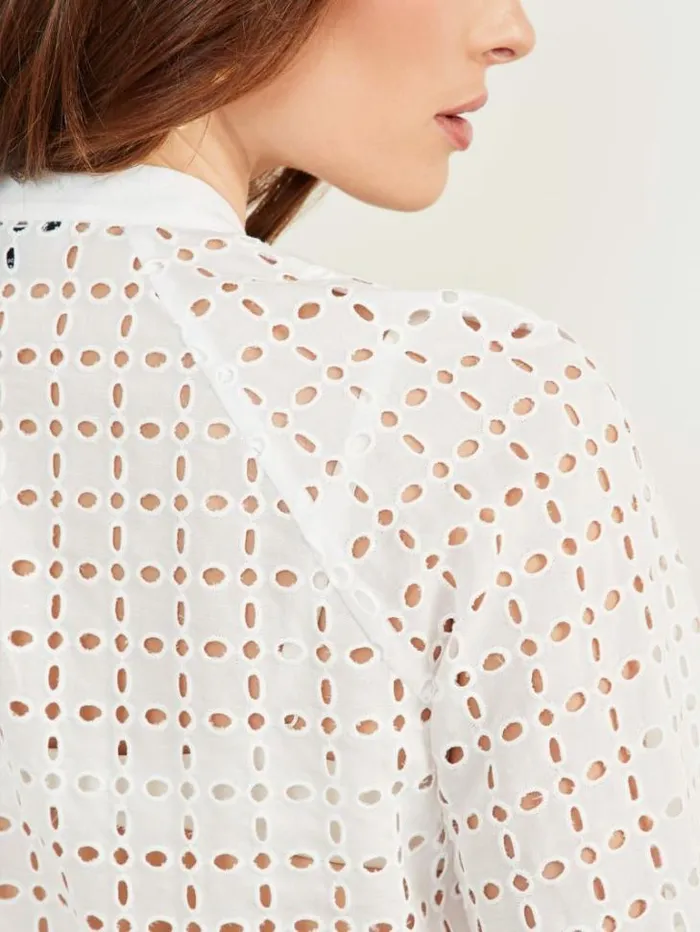 Tops And Sweaters Women Marciano Eco Luella Eyelet Blouse Blanc Pur Tops And Sweaters Women Marciano Eco Luella Eyelet Blouse Blanc Pur