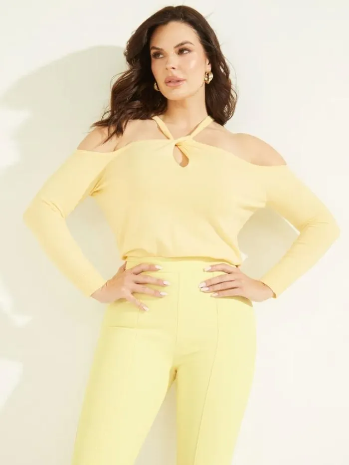 Tops And Sweaters Women Marciano Priya ColdShoulder Sweater Top Cornsilk