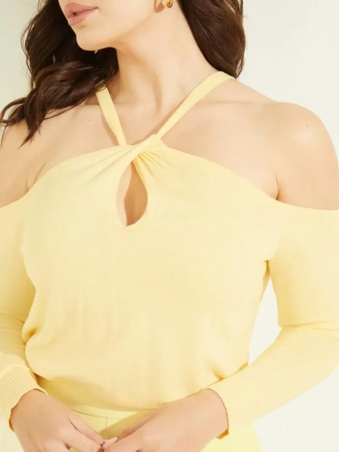Tops And Sweaters Women Marciano Priya ColdShoulder Sweater Top Cornsilk Tops And Sweaters Women Marciano Priya ColdShoulder Sweater Top Cornsilk