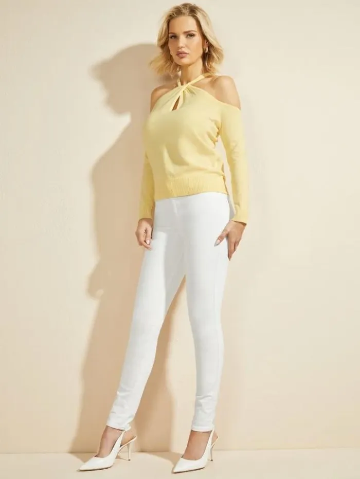 Tops And Sweaters Women Marciano Priya ColdShoulder Sweater Top Cornsilk Tops And Sweaters Women Marciano Priya ColdShoulder Sweater Top Cornsilk