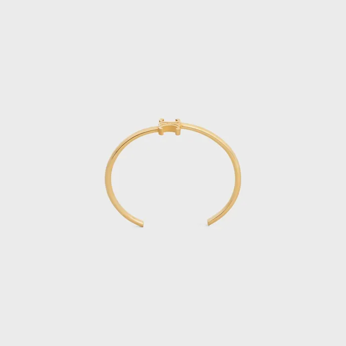 Triomphe Asymmetric Cuff In Brass With Gold Finish Gold Women CELINE TRIOMPHE