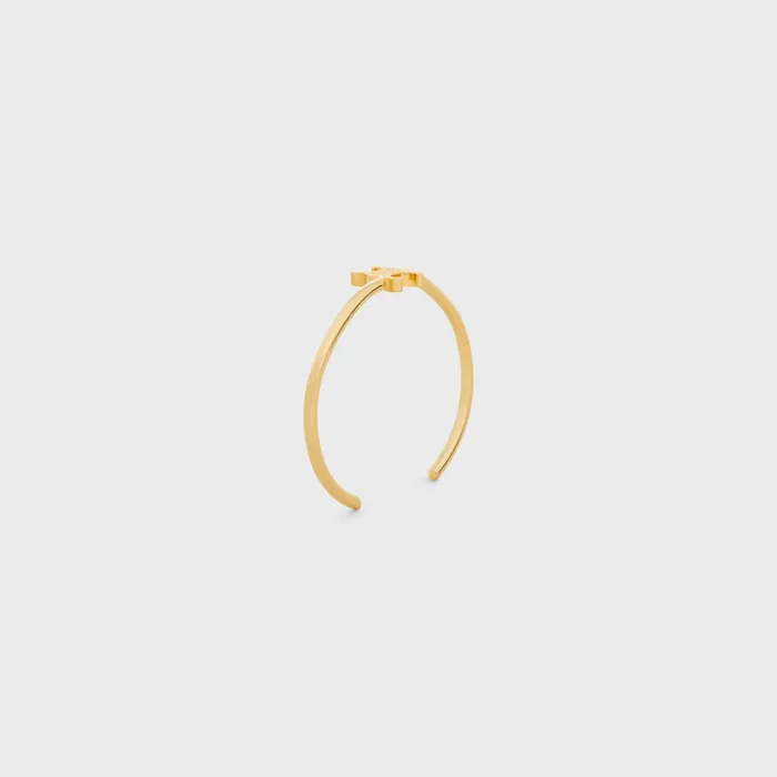 Triomphe Asymmetric Cuff In Brass With Gold Finish Gold Women CELINE TRIOMPHE Triomphe Asymmetric Cuff In Brass With Gold Finish Gold Women CELINE TRIOMPHE