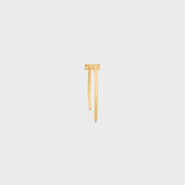 Triomphe Asymmetric Cuff In Brass With Gold Finish Gold Women CELINE TRIOMPHE Triomphe Asymmetric Cuff In Brass With Gold Finish Gold Women CELINE TRIOMPHE