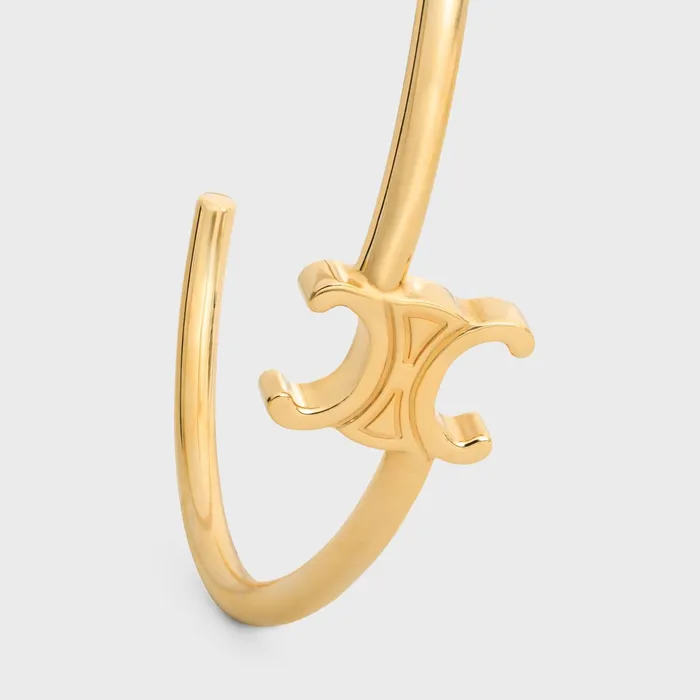 Triomphe Asymmetric Cuff In Brass With Gold Finish Gold Women CELINE TRIOMPHE Triomphe Asymmetric Cuff In Brass With Gold Finish Gold Women CELINE TRIOMPHE