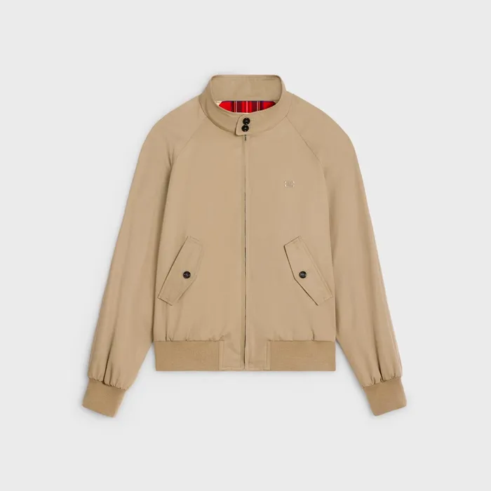 Triomphe Blouson Jacket In Technical Cotton Beige Men CELINE COATS and BLOUSONS Triomphe Blouson Jacket In Technical Cotton Beige Men CELINE COATS and BLOUSONS
