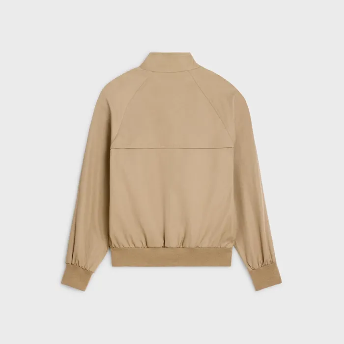 Triomphe Blouson Jacket In Technical Cotton Beige Men CELINE COATS and BLOUSONS