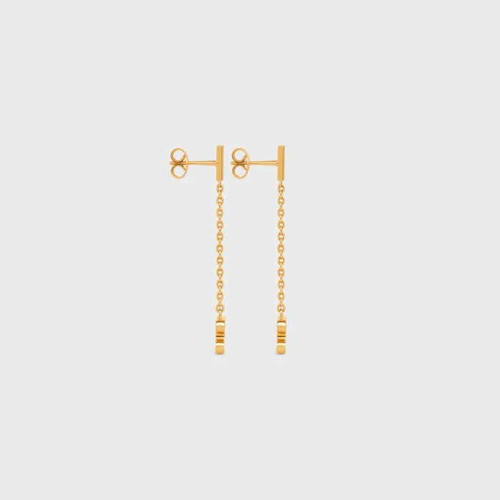 Triomphe Rhinestone Long Earrings In Brass With Gold Finish And Crystals Gold Women CELINE EARRINGS Triomphe Rhinestone Long Earrings In Brass With Gold Finish And Crystals Gold Women CELINE EARRINGS