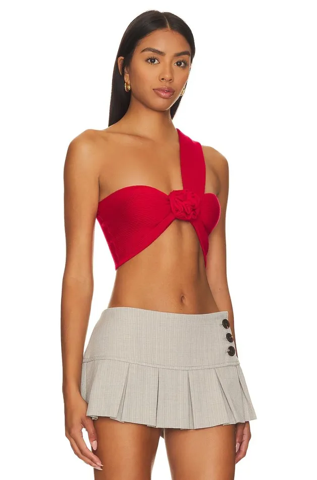 Wenda Rosette Crop Top Summer Red Women Lovers and Friends Tops
