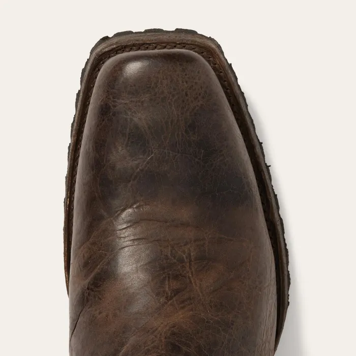 Western Men Stetson Heritage Harness Boots Waxed Dark Brown