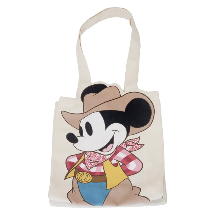 Western Mickey Mouse Canvas Tote Bag Unisex Loungefly Bags and Wallets