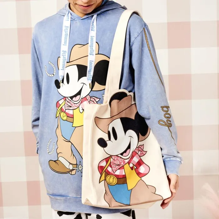 Western Mickey Mouse Canvas Tote Bag Unisex Loungefly Bags and Wallets Western Mickey Mouse Canvas Tote Bag Unisex Loungefly Bags and Wallets