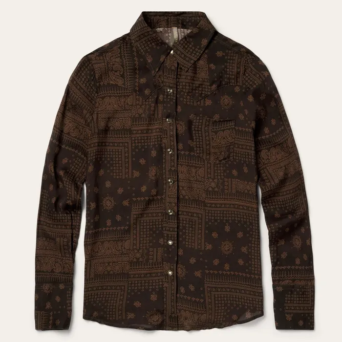 Western Shirts Women Stetson Patchwork Bandana Print Shirt Patchwork Bandana Print Shirt