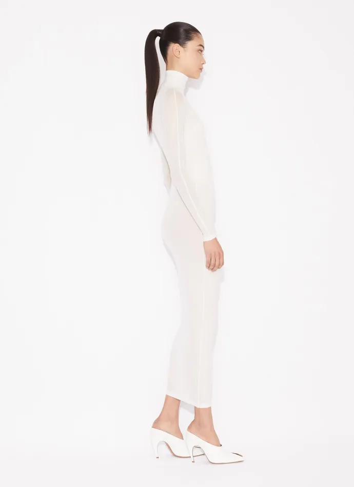 White Fitted Body In Fine Knit Women Alaa Bodysuits and Leggings
