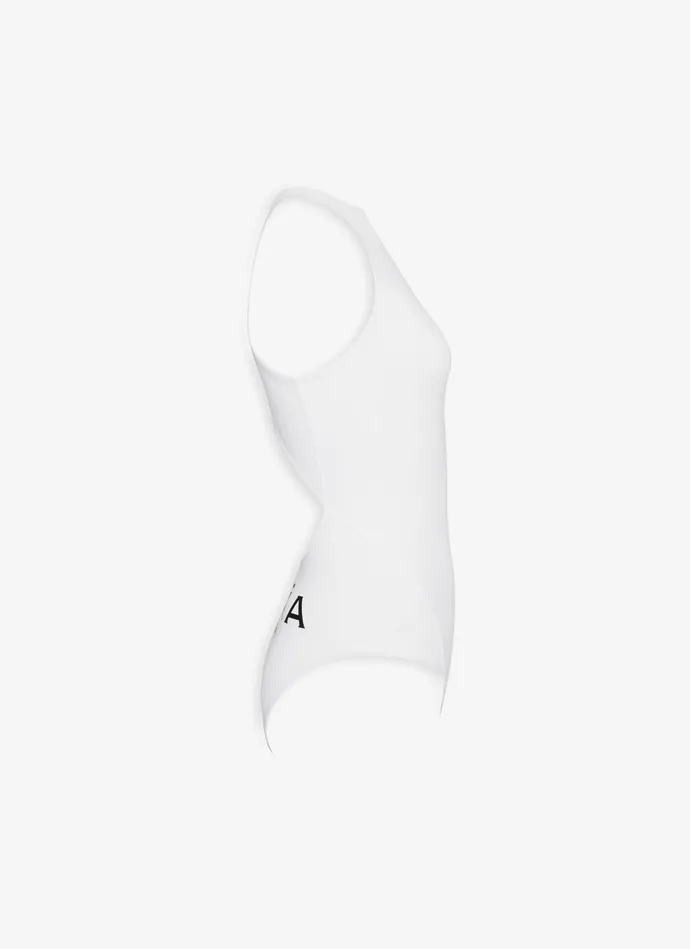 White HALTERNECK ALAIA SWIMSUIT IN JERSEY Women Alaa Swimwear