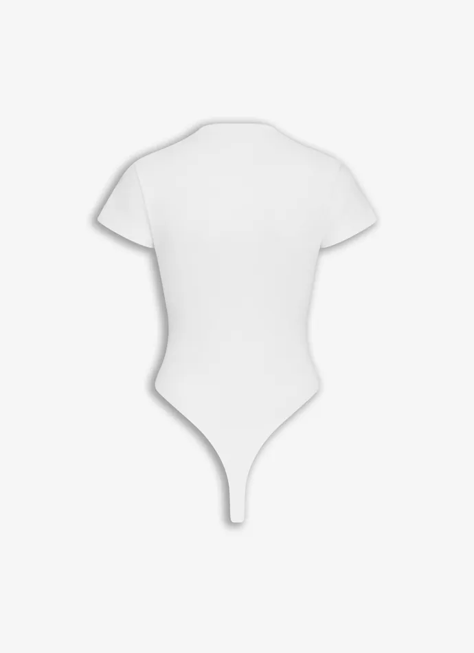 White NECKLINE BODY Women Alaa Bodysuits and Leggings