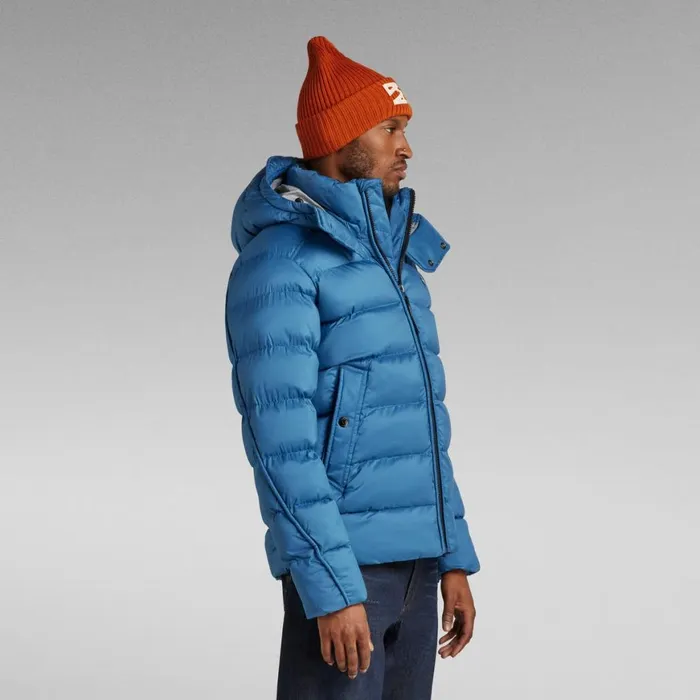 Winter Coats Men GStar RAW GWhistler Padded Hooded Jacket Retro Blue