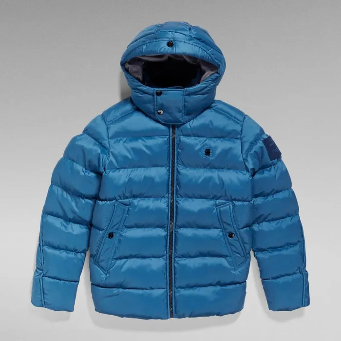 Winter Coats Men GStar RAW GWhistler Padded Hooded Jacket Retro Blue