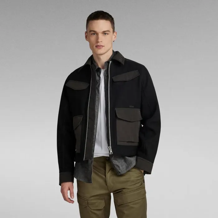 Winter Coats Men GStar RAW Short Wool Jacket Dark Black