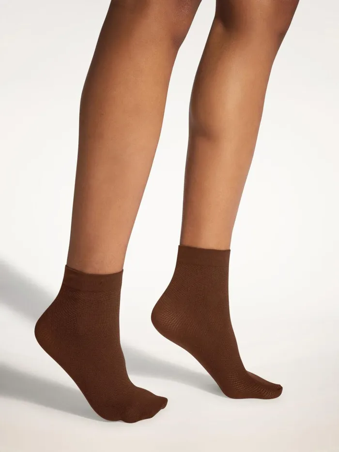 Wolford Cotton Net Socks Umber Women Socks