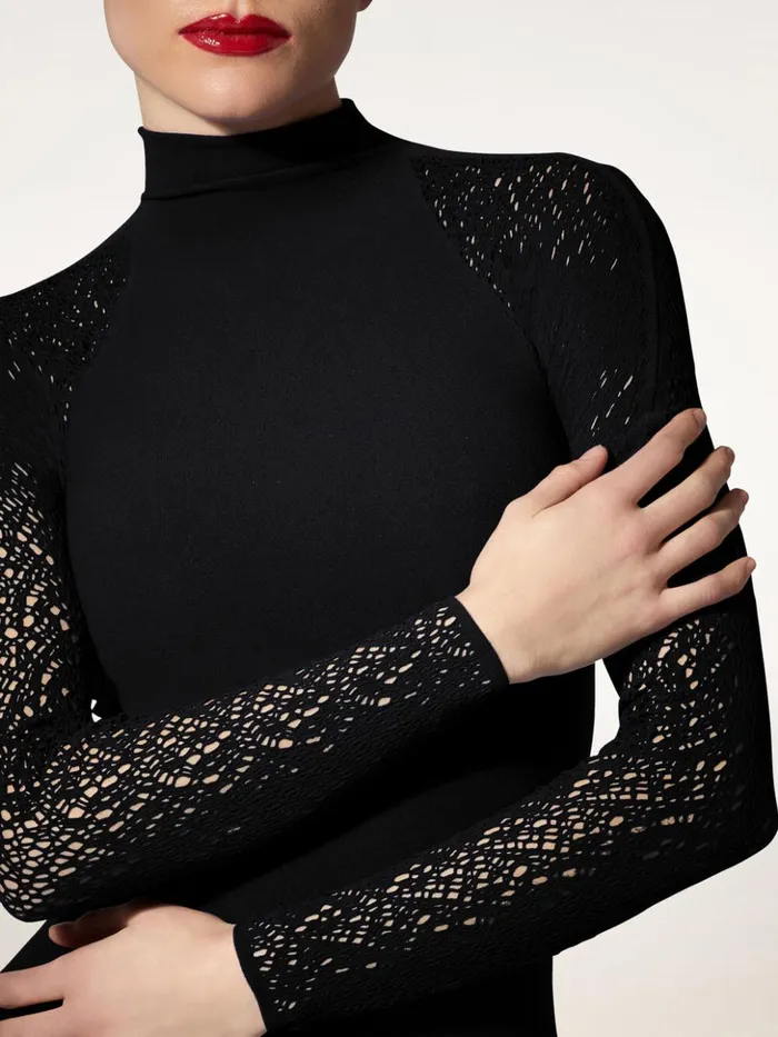 Wolford W Net Top Long Sleeves Black Women Longsleeved Tops