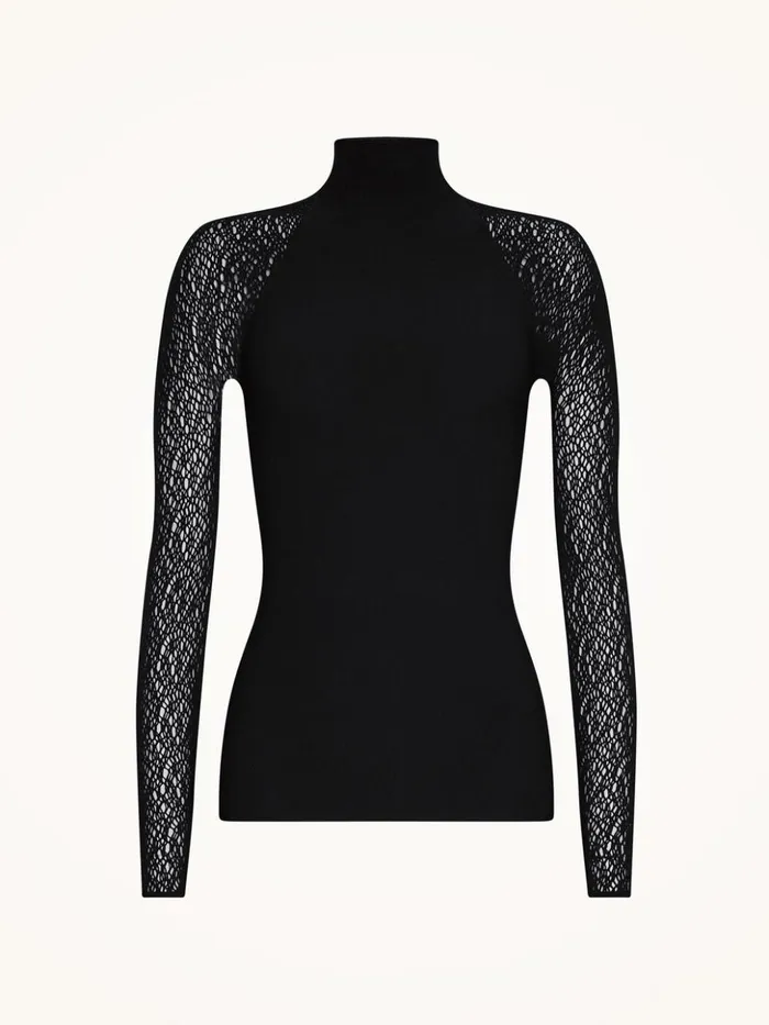 Wolford W Net Top Long Sleeves Black Women Longsleeved Tops