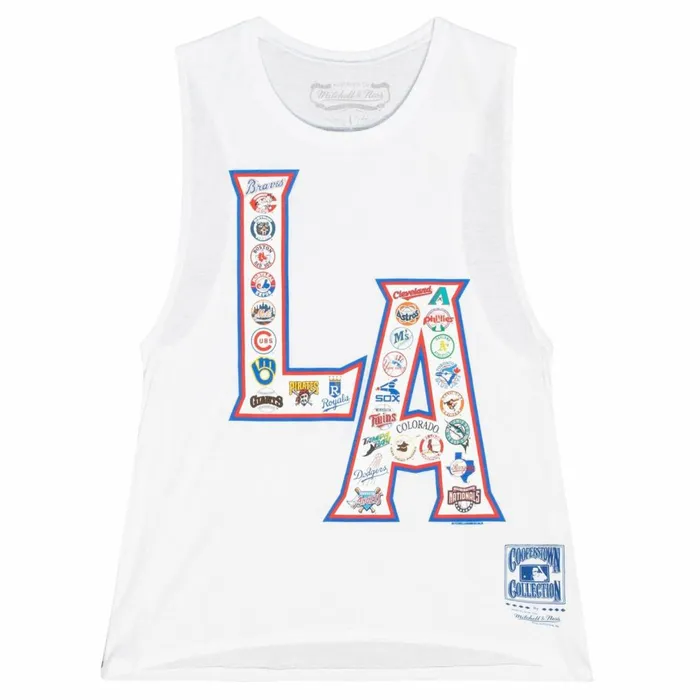 Women039s TShirts and Tops Mitchell and Ness Womens LA All Over Print Tee