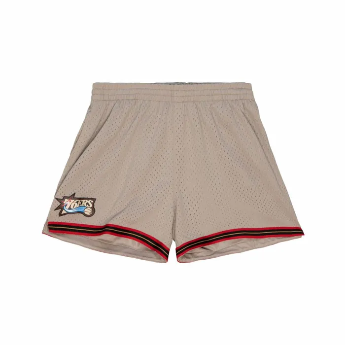 Women039s Womens Mitchell and Ness Womens Mushroom Shorts Philadelphia 76ers