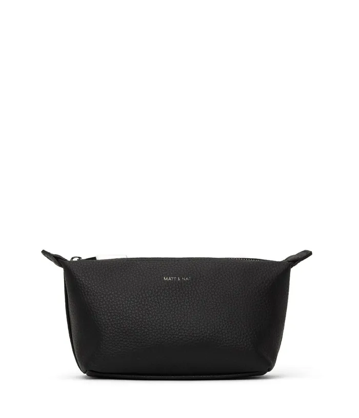 Women Abbi Mini Vegan Cosmetic Bag 8211 Purity Black Matt and Nat Travel