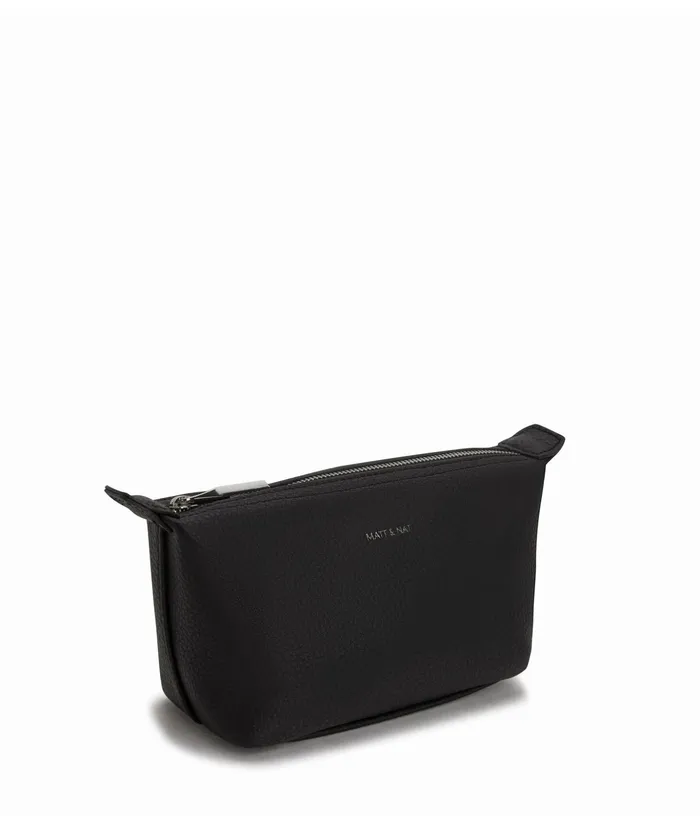 Women Abbi Mini Vegan Cosmetic Bag 8211 Purity Black Matt and Nat Travel