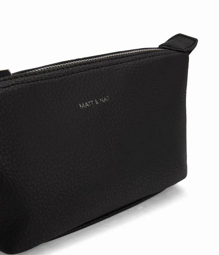Women Abbi Mini Vegan Cosmetic Bag 8211 Purity Black Matt and Nat Travel
