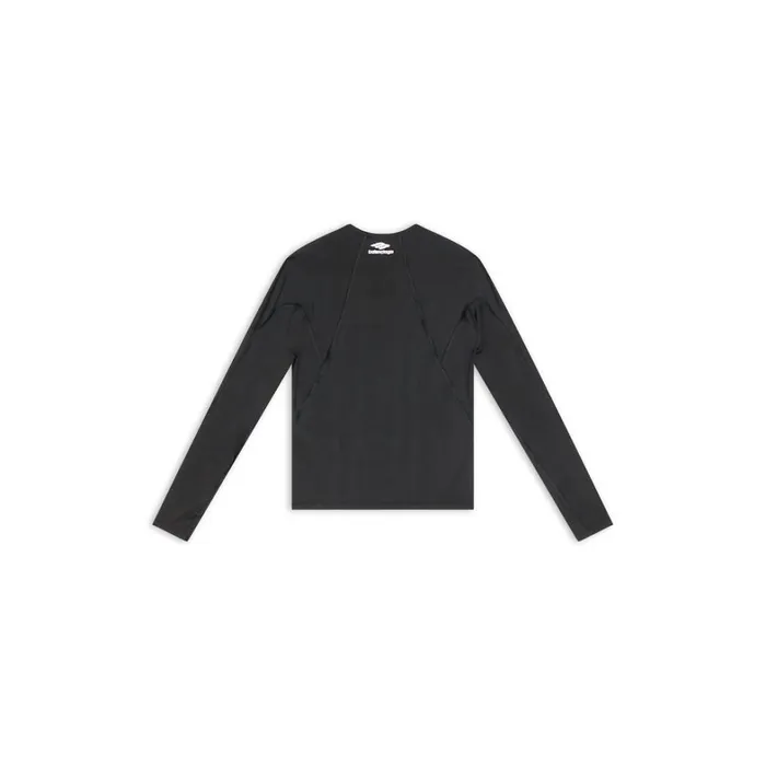 Women Activewear Balenciaga 3b Sports Icon Fitted Long Sleeve Top In Black