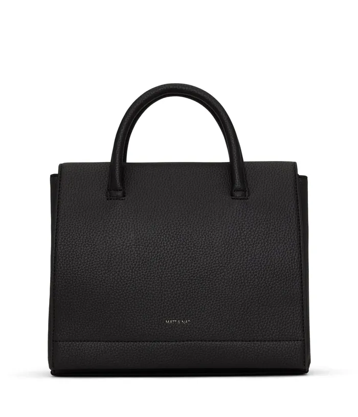 Women Adel Vegan Satchel 8211 Purity Black Matt and Nat Satchels