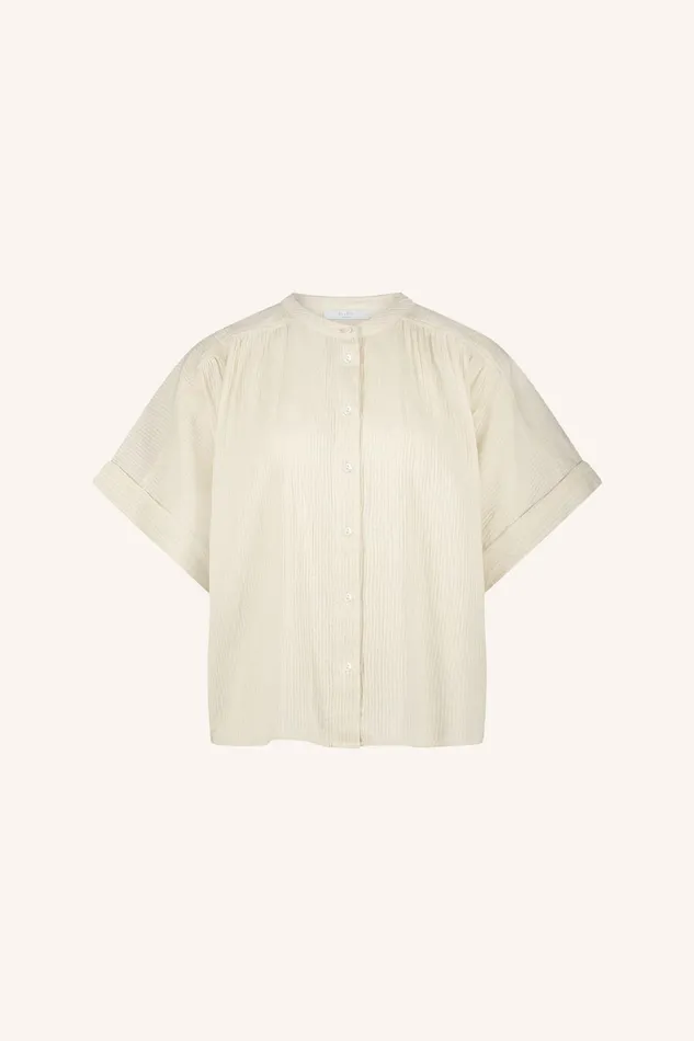 Women Alex Rib Blouse Off White Bybar Blouses Women Alex Rib Blouse Off White Bybar Blouses