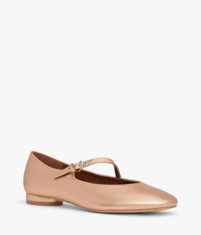 Women Anais Vegan Mary Jane Flats Rose Gold Matt and Nat Flats