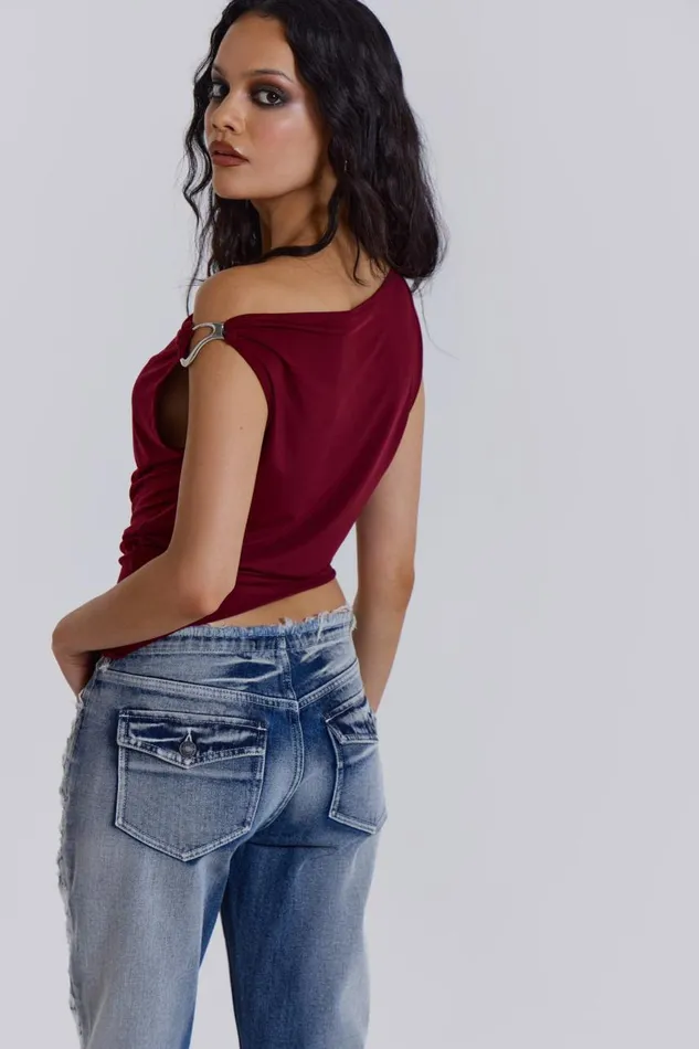 Women Asymmetric Slinky Top Jaded London Crop Tops