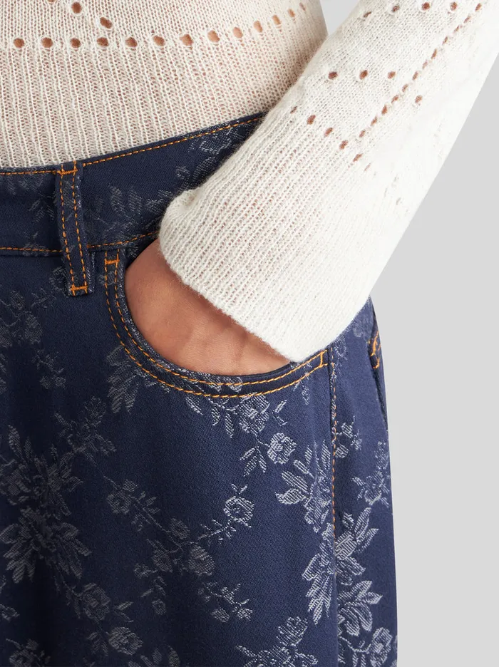 Women Baggy Jacquard Jeans Etro Trousers