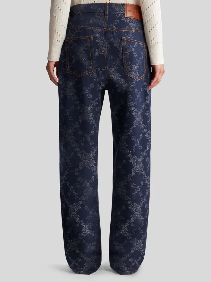 Women Baggy Jacquard Jeans Etro Trousers