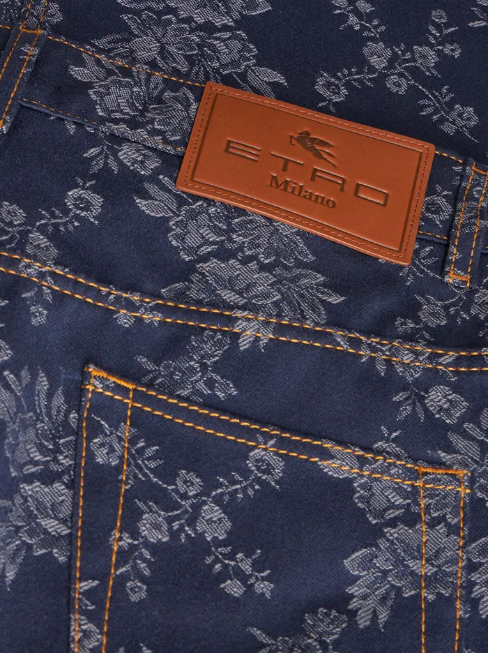 Women Baggy Jacquard Jeans Etro Trousers